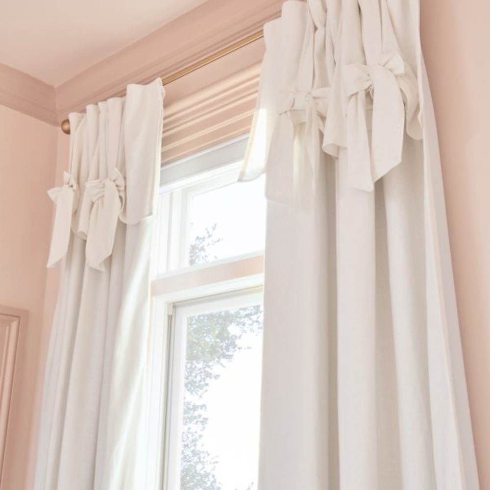 NWOT Evelyn Linen Blend Bow Valance Blackout Curtain ONE PANEL